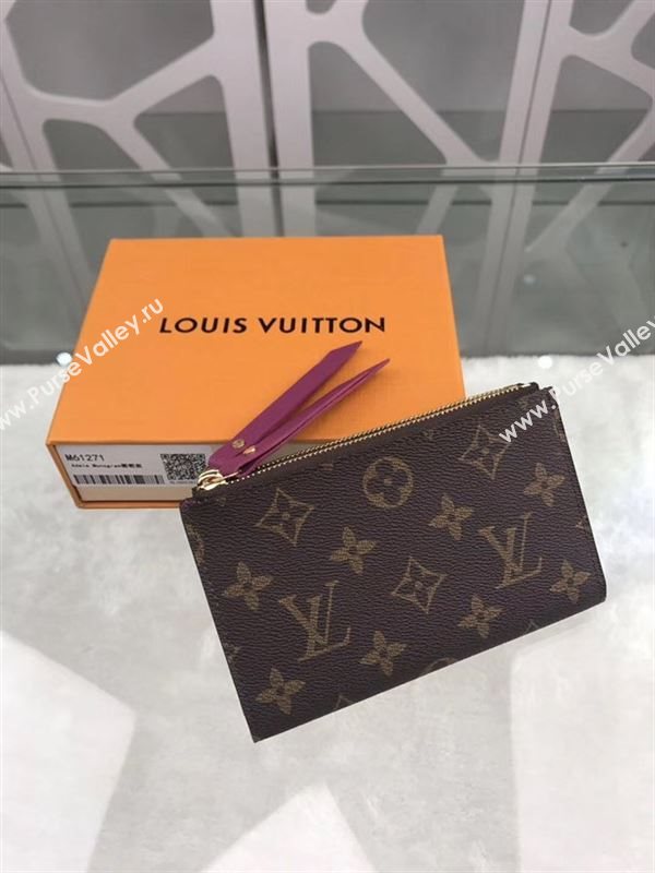 replica M61271 Louis Vuitton LV Adele Wallet Monogram Canvas Purse Bag Purple