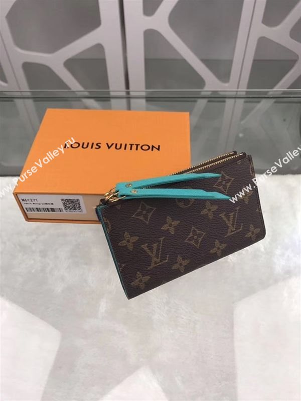 replica M61271 Louis Vuitton LV Adele Wallet Monogram Canvas Purse Bag Teal