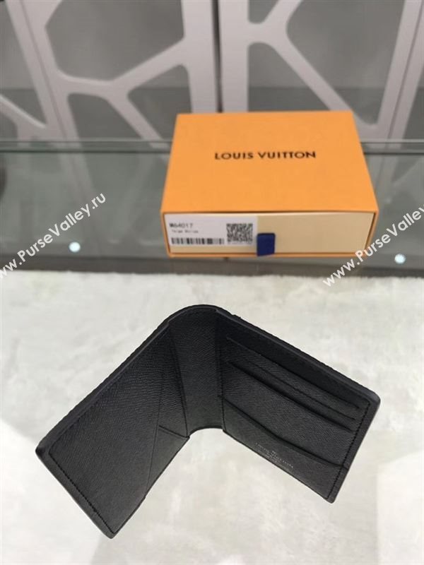 replica M64017 Louis Vuitton LV Pocket Organizer Wallet Taiga Leather Purse Bag Blue