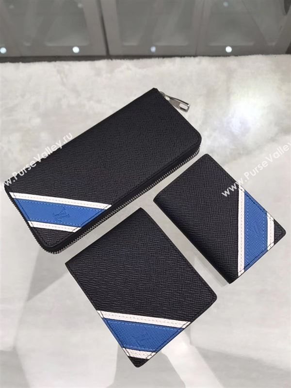 replica M64014 Louis Vuitton LV Multiple Wallet Taiga Leather Purse Bag Blue