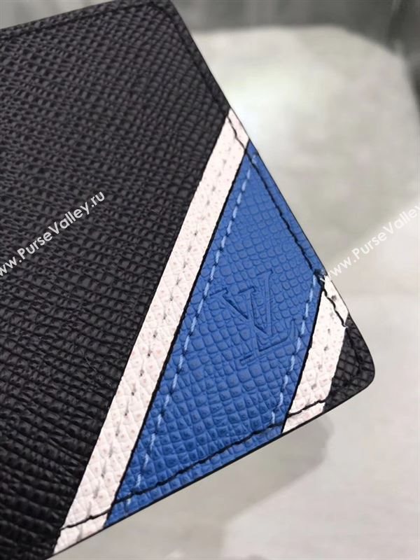 replica M64014 Louis Vuitton LV Multiple Wallet Taiga Leather Purse Bag Blue