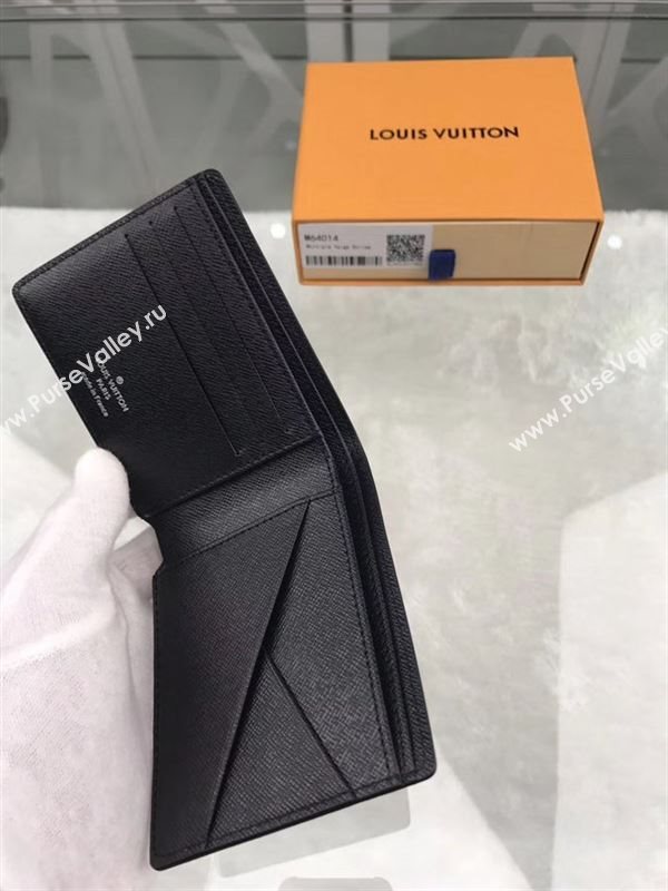 replica M64014 Louis Vuitton LV Multiple Wallet Taiga Leather Purse Bag Blue