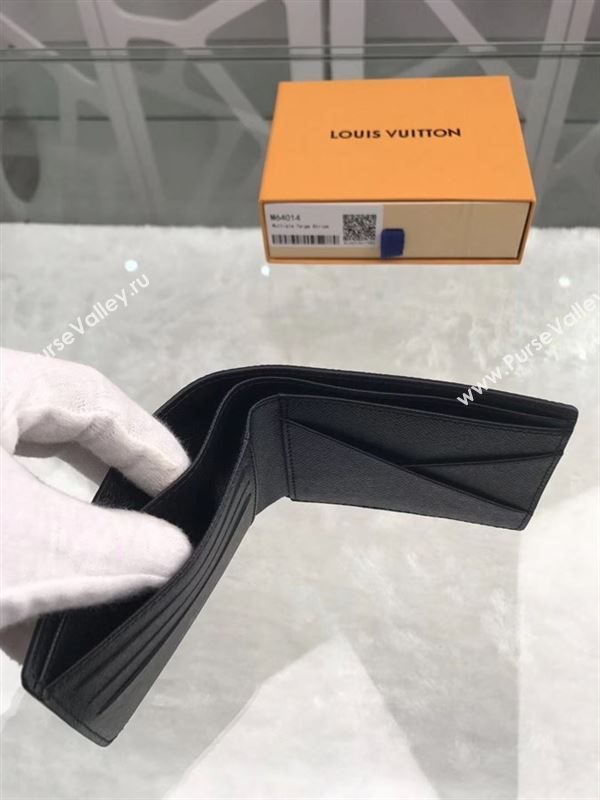 replica M64014 Louis Vuitton LV Multiple Wallet Taiga Leather Purse Bag Blue