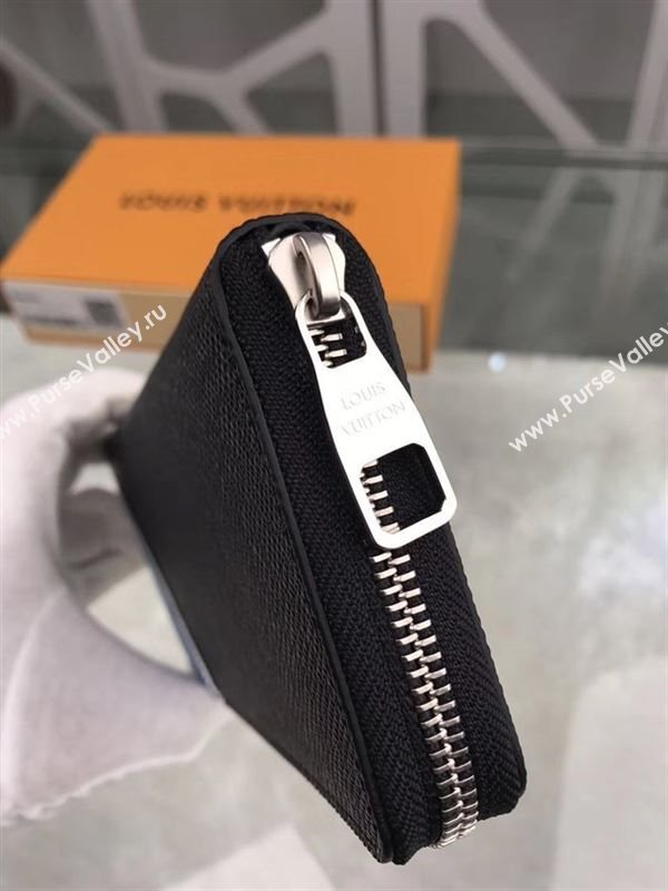 replica M64094 Louis Vuitton LV Zippy Wallet Vertical Taiga Leather Purse Bag Black