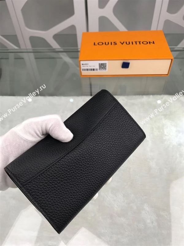 replica M64551 Louis Vuitton LV Capucines Wallet Real Leather Purse Bag Black