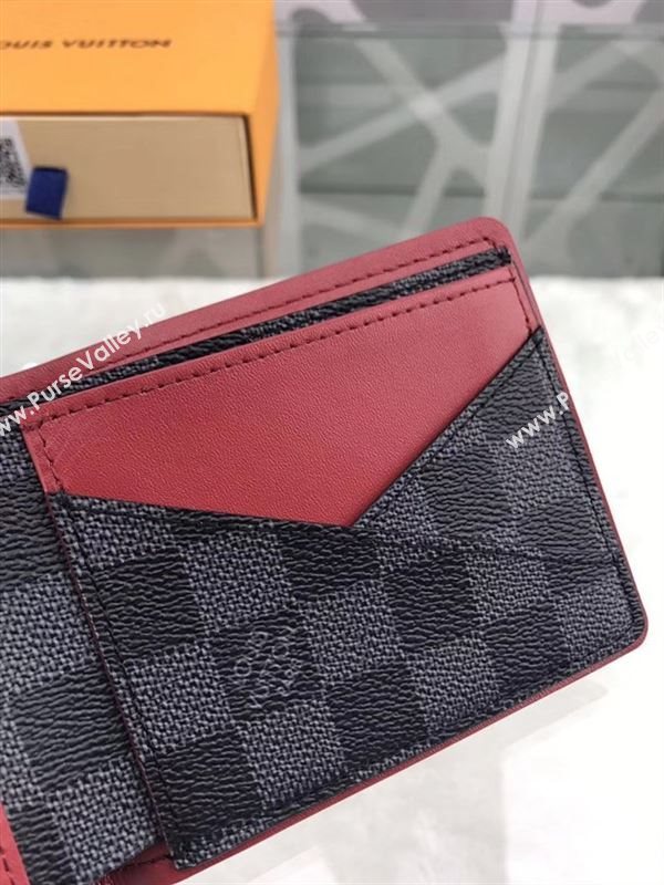 replica Louis Vuitton LV Multiple Wallet Damier Canvas Purse Bag Wine N63260