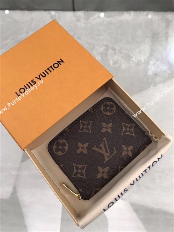 replica Louis Vuitton LV Monogram Zippy Coin Purse Wallet Bag Brown M60067