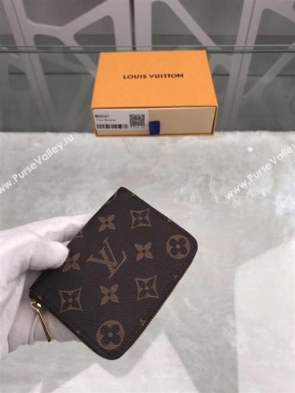 replica Louis Vuitton LV Monogram Zippy Coin Purse Wallet Bag Brown M60067