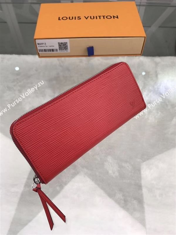 replica Louis Vuitton LV Clemence Wallet Epi Leather Purse Bag Red M60913