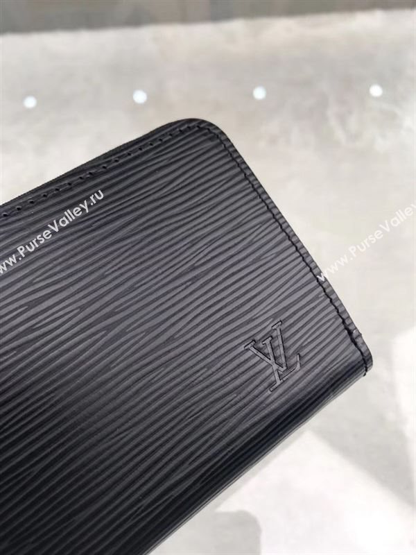 replica Louis Vuitton LV Clemence Wallet Epi Leather Purse Bag Black M60915