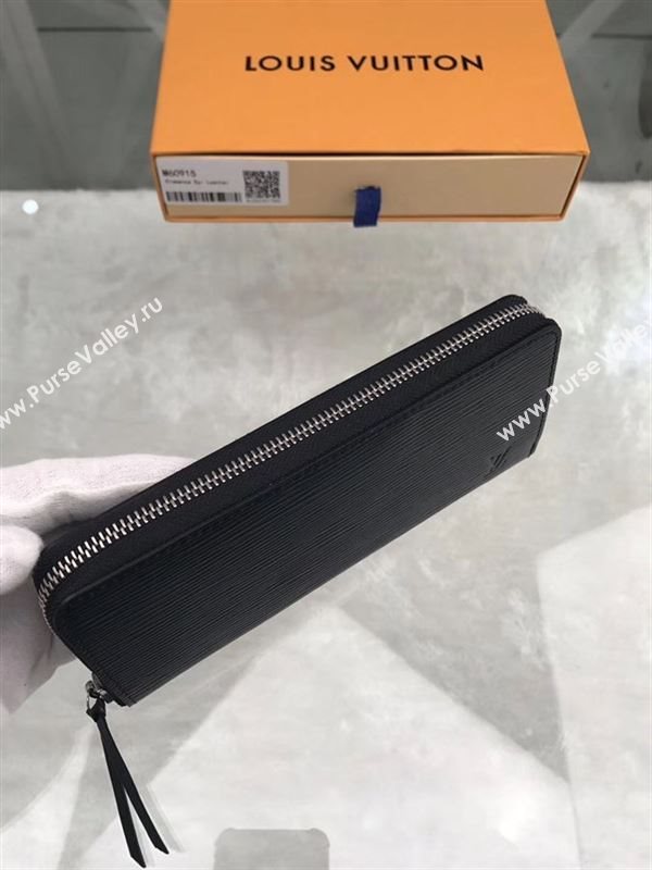 replica Louis Vuitton LV Clemence Wallet Epi Leather Purse Bag Black M60915