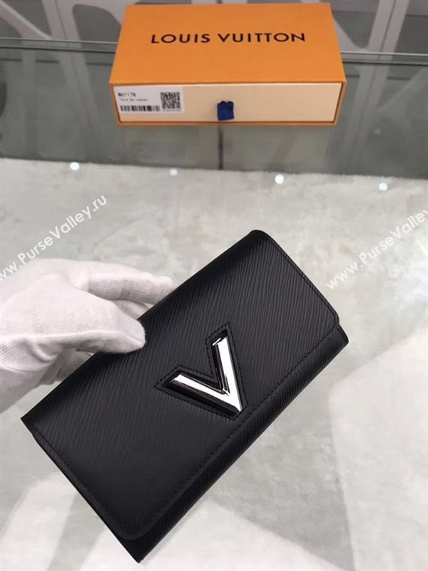 replica Louis Vuitton LV Twist Wallet Clutch Epi Leather Purse Bag Black M61178