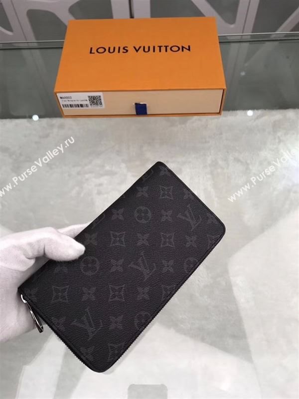 replica M60002 Louis Vuitton LV Zippy Organizer Wallet Monogram Canvas Purse Bag Gray 