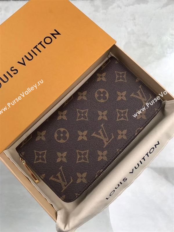 replica M42616 Louis Vuitton LV Zippy Wallet Monogram Canvas Purse Bag Brown