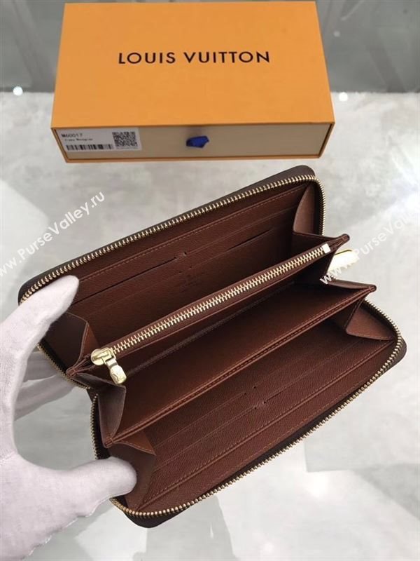 replica M42616 Louis Vuitton LV Zippy Wallet Monogram Canvas Purse Bag Brown