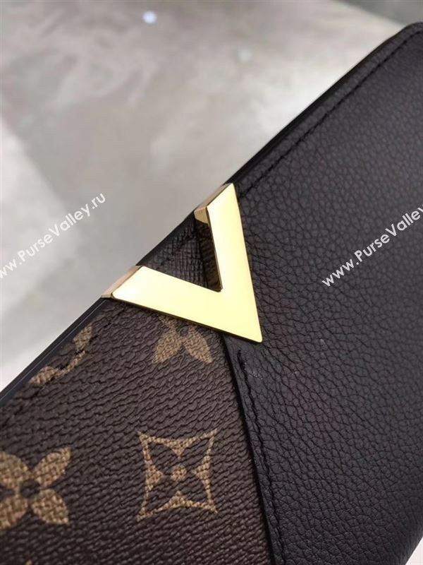 replica M56175 Louis Vuitton LV Kimono Wallet Monogram Canvas Leather Purse Bag Black