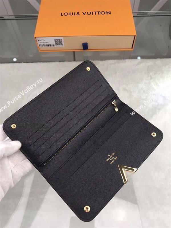 replica M56175 Louis Vuitton LV Kimono Wallet Monogram Canvas Leather Purse Bag Black