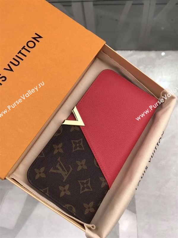 replica M56174 Louis Vuitton LV Kimono Wallet Monogram Canvas Leather Purse Bag Red