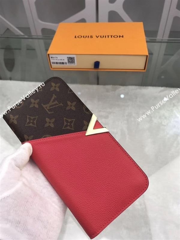 replica M56174 Louis Vuitton LV Kimono Wallet Monogram Canvas Leather Purse Bag Red