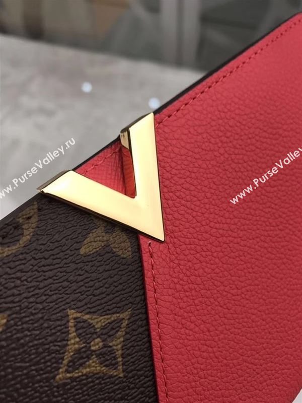 replica M56174 Louis Vuitton LV Kimono Wallet Monogram Canvas Leather Purse Bag Red