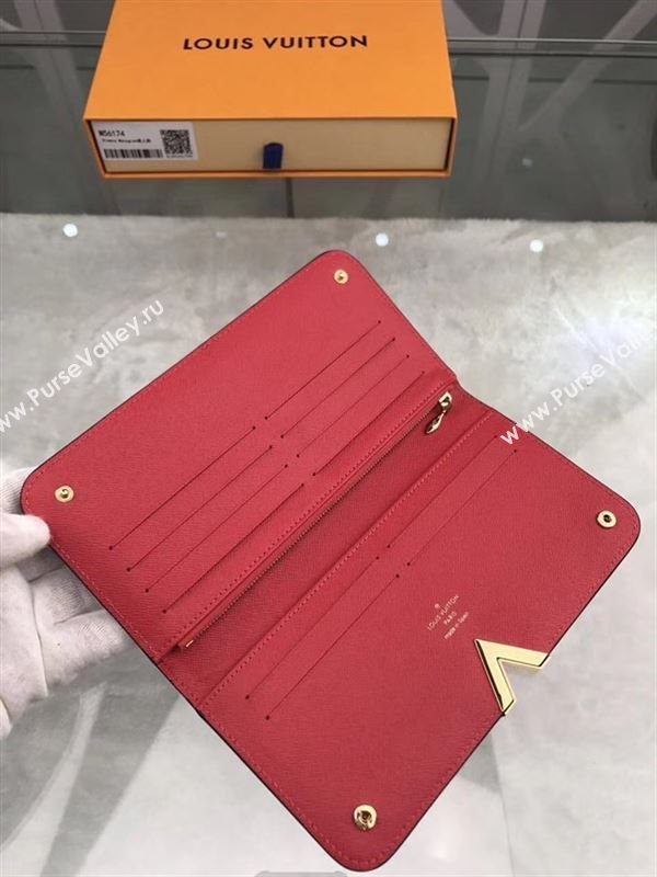 replica M56174 Louis Vuitton LV Kimono Wallet Monogram Canvas Leather Purse Bag Red