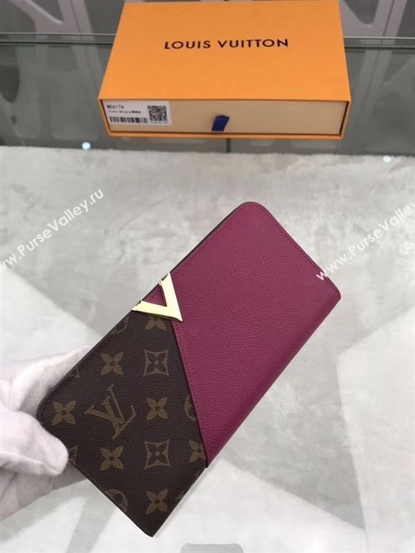 replica M56175 Louis Vuitton LV Kimono Wallet Monogram Canvas Leather Purse Bag Purple