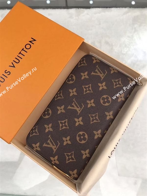 replica M60002 Louis Vuitton LV Zippy Organizer Wallet Monogram Canvas Purse Bag Brown