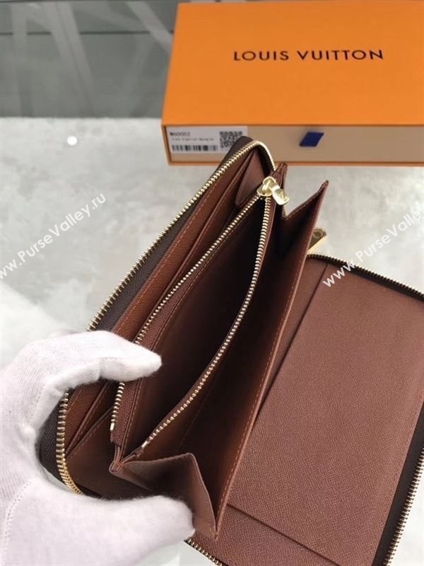 replica M60002 Louis Vuitton LV Zippy Organizer Wallet Monogram Canvas Purse Bag Brown