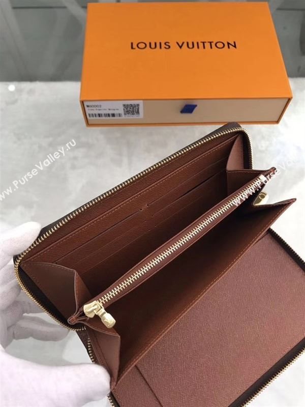 replica M60002 Louis Vuitton LV Zippy Organizer Wallet Monogram Canvas Purse Bag Brown