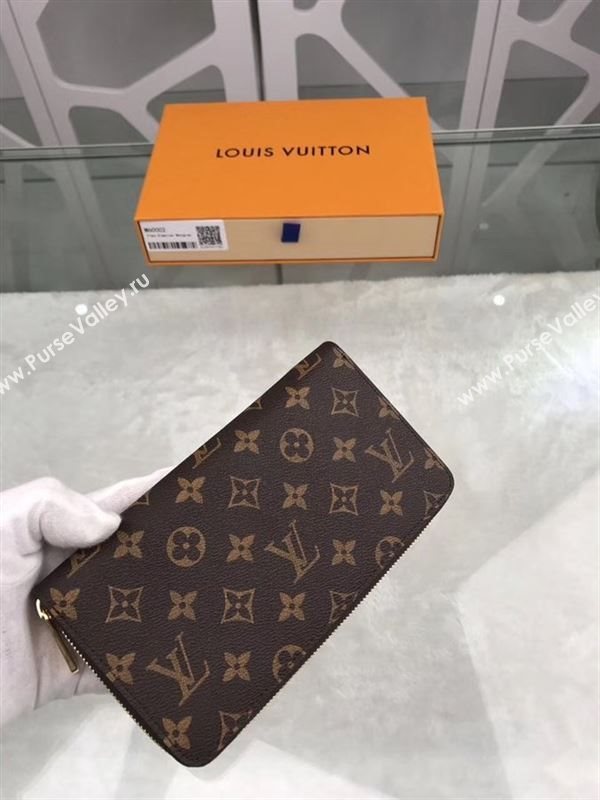 replica M60002 Louis Vuitton LV Zippy Organizer Wallet Monogram Canvas Purse Bag Brown