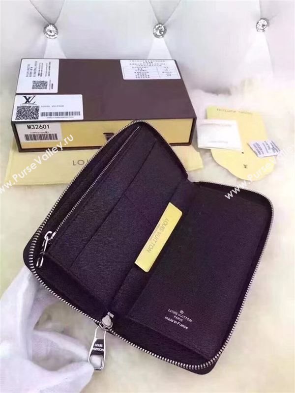 replica M32822 Louis Vuitton LV Zippy Wallet Vertical Taiga Leather Purse Bag Black