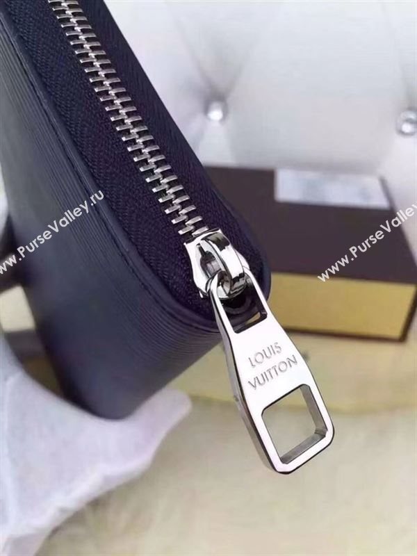 replica M60964 Louis Vuitton LV Zippy Wallet Vertical Epi Leather Purse Bag Navy