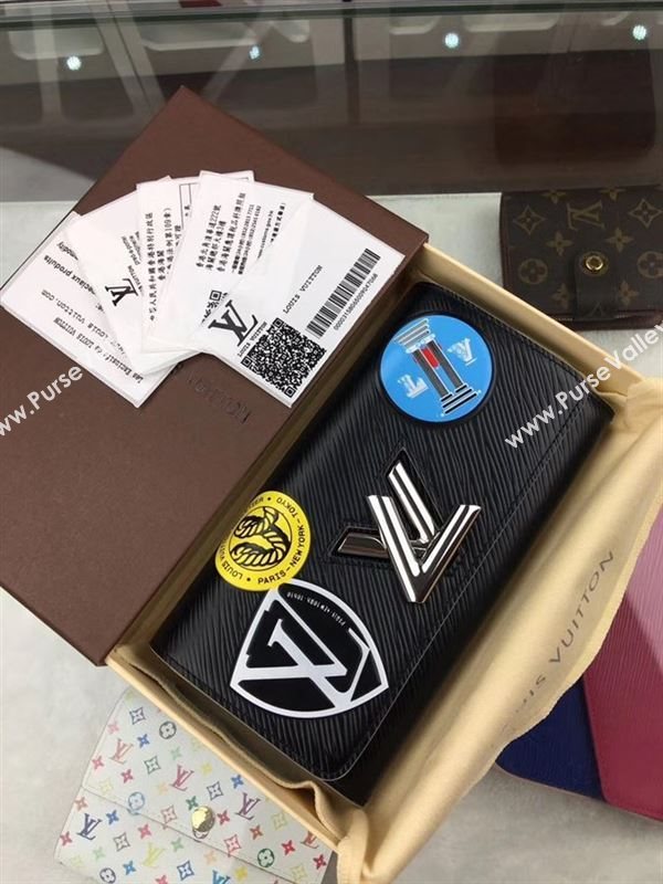 replica M62008 Louis Vuitton LV League Twist Wallet Epi Leather Purse Bag Black