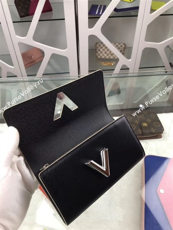 replica M62008 Louis Vuitton LV League Twist Wallet Epi Leather Purse Bag Black