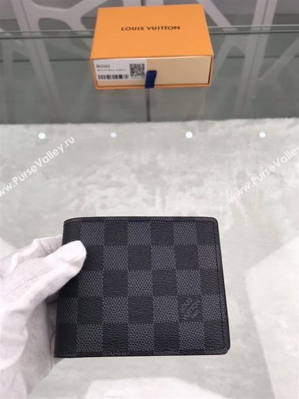 replica N62663 Louis Vuitton LV Multiple Wallet Damier Canvas Purse Bag Gray