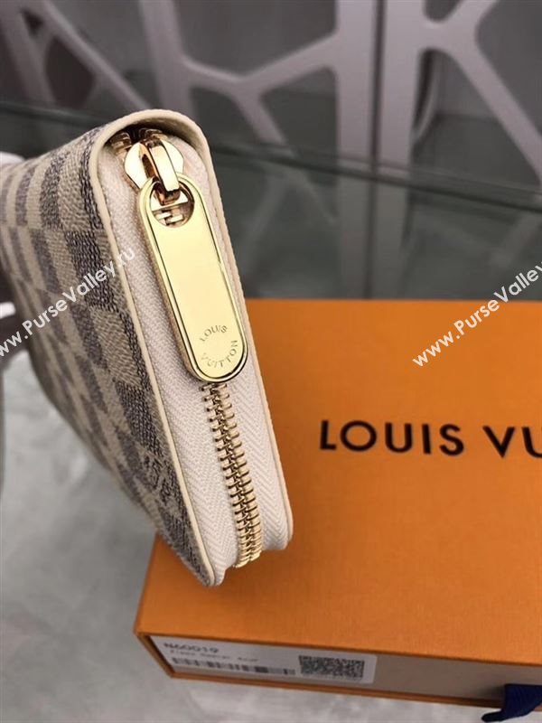 replica N60019 Louis Vuitton LV Zippy Wallet Damier Azur Canvas Purse Bag White