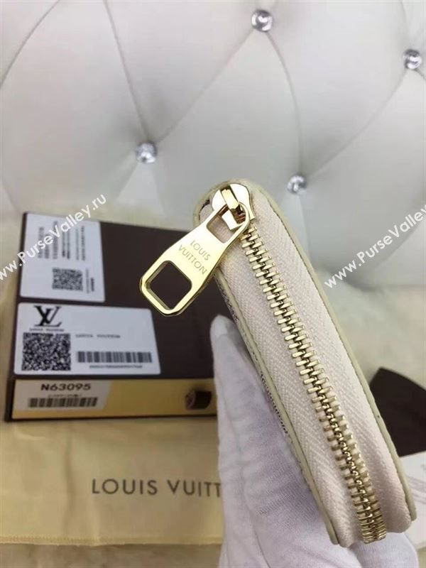 replica N63095 Louis Vuitton LV Zippy Wallet Vertical Damier Canvas Purse Bag White