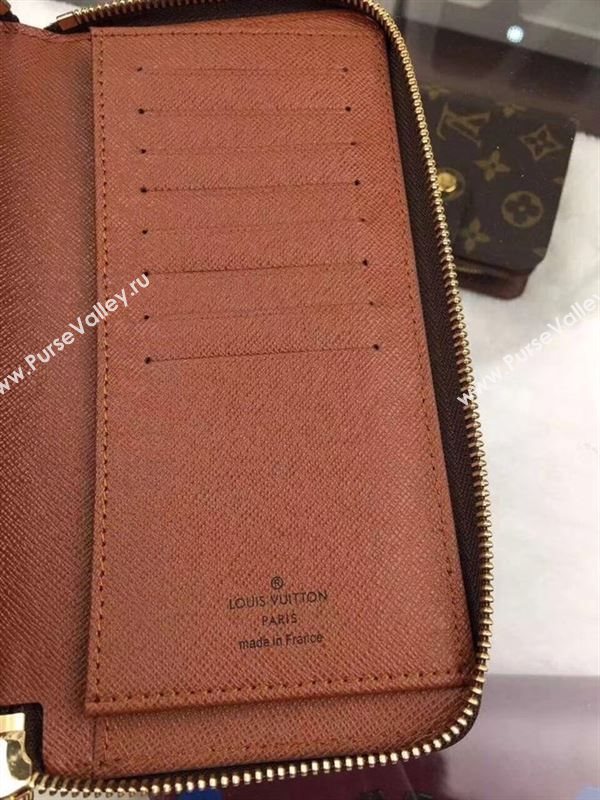 replica M63095 Louis Vuitton LV Zippy Wallet Vertical Monogram Canvas Purse Bag Brown