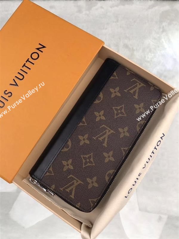 replica M60109 Louis Vuitton LV Zippy Wallet Vertical Monogram Canvas Purse Bag Brown