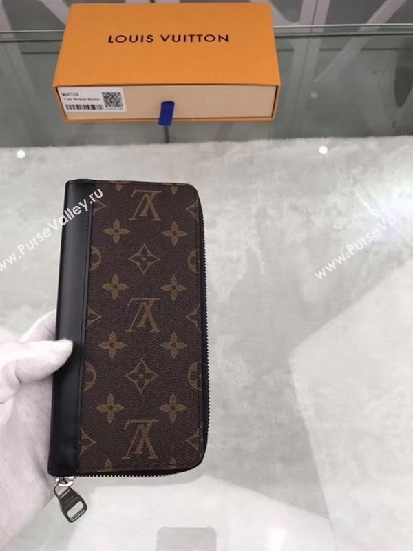 replica M60109 Louis Vuitton LV Zippy Wallet Vertical Monogram Canvas Purse Bag Brown