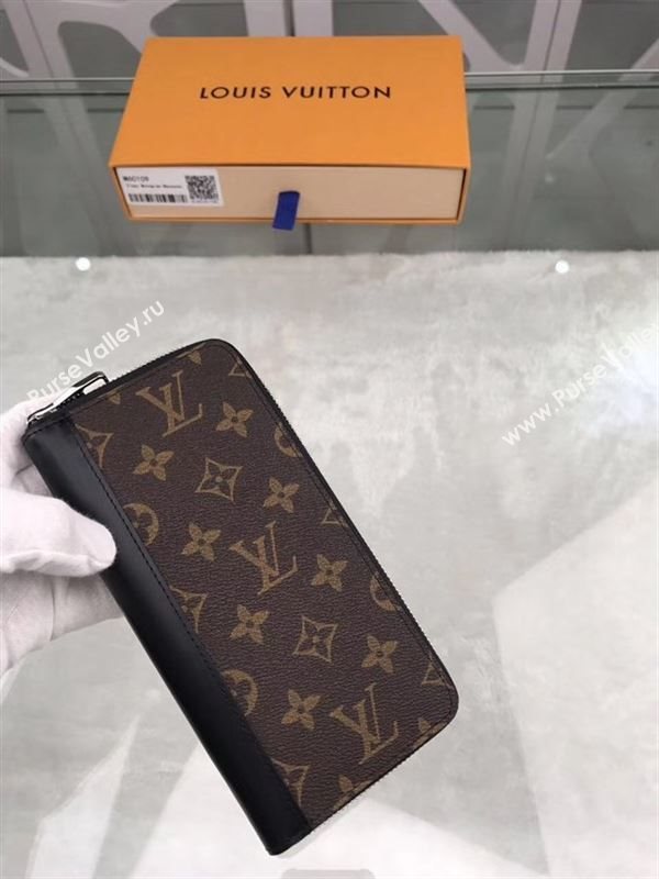 replica M60109 Louis Vuitton LV Zippy Wallet Vertical Monogram Canvas Purse Bag Brown