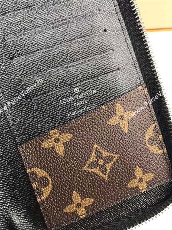 replica M60109 Louis Vuitton LV Zippy Wallet Vertical Monogram Canvas Purse Bag Brown