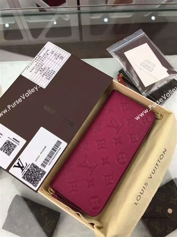 replica M61568 Louis Vuitton LV Clemence Wallet Monogram Leather Purse Bag Rose