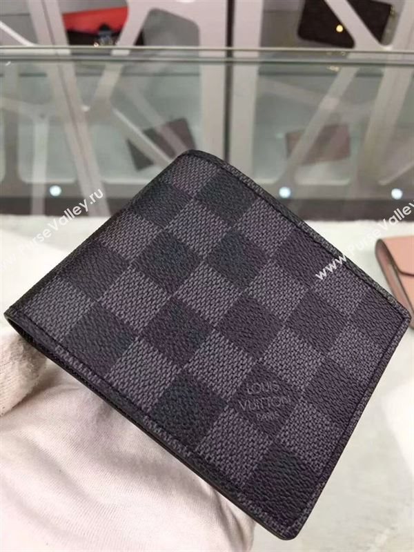 replica N63261 Louis Vuitton LV Slender Wallet Damier Canvas Purse Bag Gray