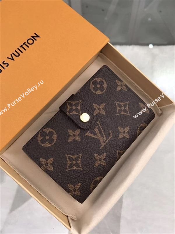 replica Louis Vuitton LV French Wallet Monogram Canvas Purse Bag Brown M61674