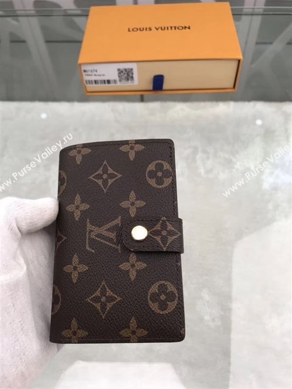 replica Louis Vuitton LV French Wallet Monogram Canvas Purse Bag Brown M61674