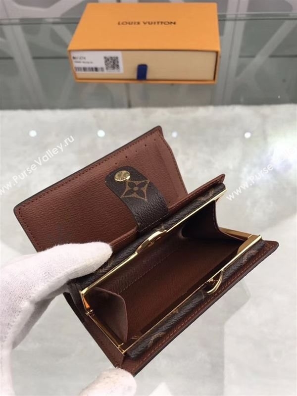 replica Louis Vuitton LV French Wallet Monogram Canvas Purse Bag Brown M61674