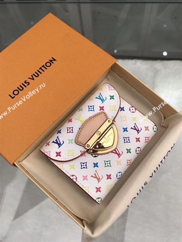 replica Louis Vuitton LV Joey Three Fold Wallet Monogram Purse Bag Blue M58082