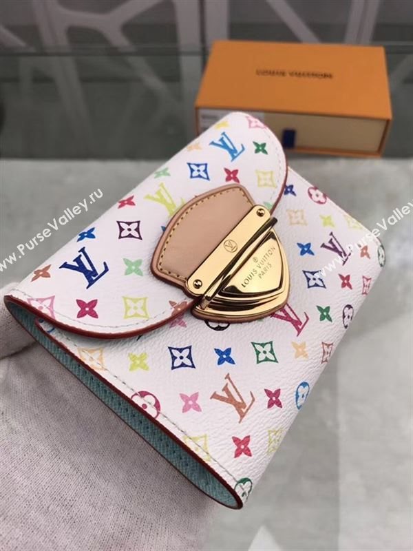 replica Louis Vuitton LV Joey Three Fold Wallet Monogram Purse Bag Blue M58082
