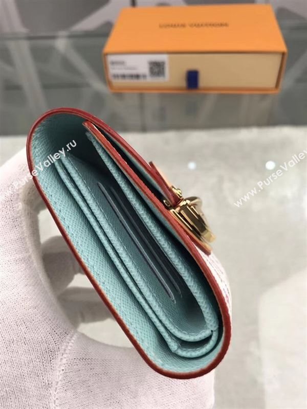 replica Louis Vuitton LV Joey Three Fold Wallet Monogram Purse Bag Blue M58082